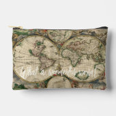 なんて素晴らしい世界だろう!ヴィンテージ世界地図 アクセサリーポーチ (正面)