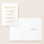 なんて素晴らしい世界だろう 箔カード (ディスプレー)