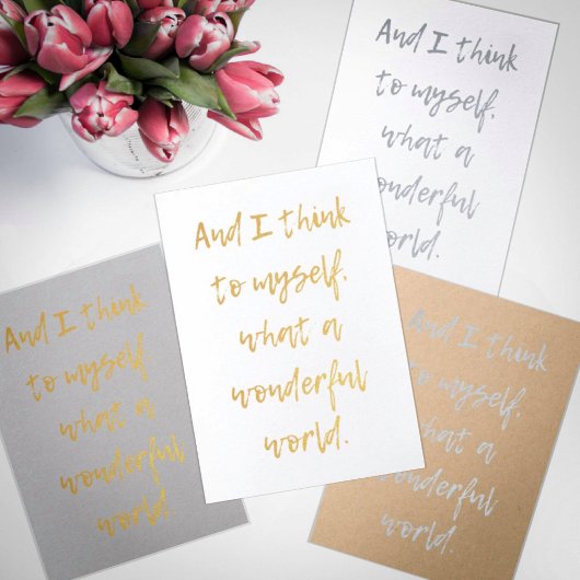 なんて素晴らしい世界だろう 箔カード