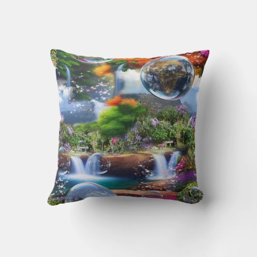 なんて素晴らしい世界に住んでいるのだろう クッション (裏面)