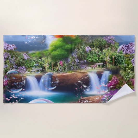 なんて素晴らしい世界に住んでいるのだろう ビーチタオル (正面)