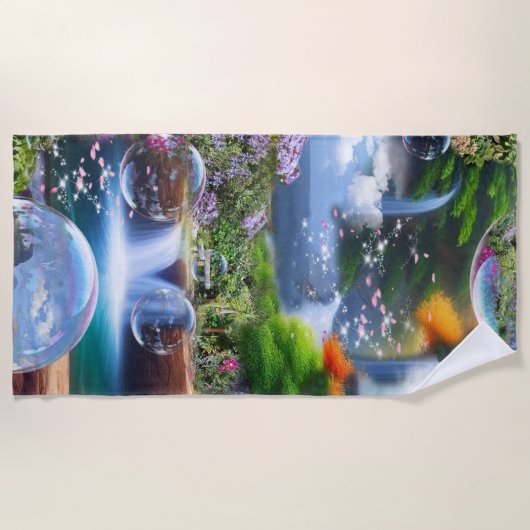 なんて素晴らしい世界に住んでいるのだろう ビーチタオル (正面)