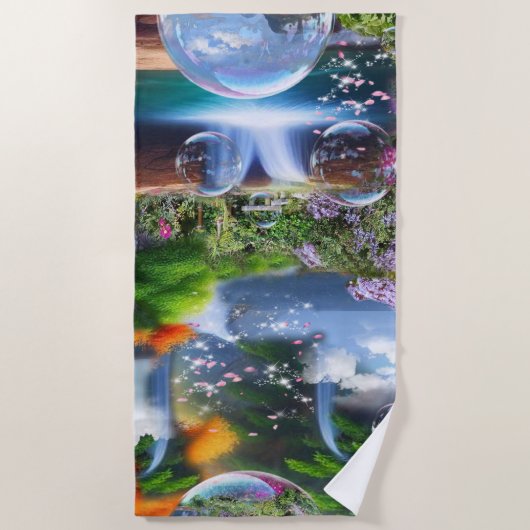 なんて素晴らしい世界に住んでいるのだろう ビーチタオル (正面)