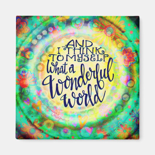 なんて素晴らしい世界のインスピレーション マグネット (正面)