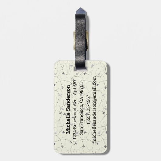 . .なんて素晴らしい世界の飛行機の荷物タグだろう ラゲッジタグ (裏面縦)