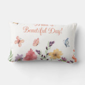 なんて美しい日ワイルドフラワーチョウ ランバークッション (裏面)