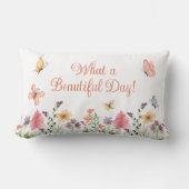 なんて美しい日ワイルドフラワーチョウ ランバークッション (正面)