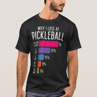 なんでピックルボールで負けるの? おもしろピクルボール Tシャツ