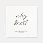 なんで結び目！タイポグラフィミニマルック スタンダードカクテルナプキン (正面)