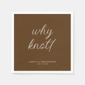 なんで結び目！タイミニマルポグラフィのブラウンカクテル スタンダードカクテルナプキン (正面)