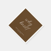 なんで結び目！タイミニマルポグラフィのブラウンカクテル スタンダードカクテルナプキン (角)