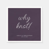 なんで結び目！タイミニマルポグラフィック紫カクテル スタンダードカクテルナプキン (正面)