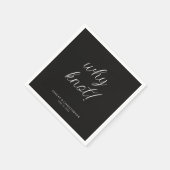 なんで結び目!タイミニマルポグラフィック黒カクテル スタンダードカクテルナプキン (角)