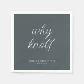 なんで結び目！タイミニマルポグラフィ宇宙グレーカクテル スタンダードカクテルナプキン (正面)