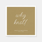 なんで結び目！タイミニマルポグラフィ金ゴールドカクテル スタンダードカクテルナプキン (正面)