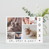 なんという1年! 現代シンプル6枚写真コラージュ シーズンカード (スタンド正面)