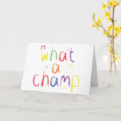 なんとチャンピオンお祝いか カード (黄色い花)