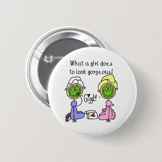 なんと女の子豪華に見るためにするか! ボタン 缶バッジ (正面&裏面)