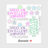 「なんと素晴らしい答え!」 +教育者の名前 シール (シート)
