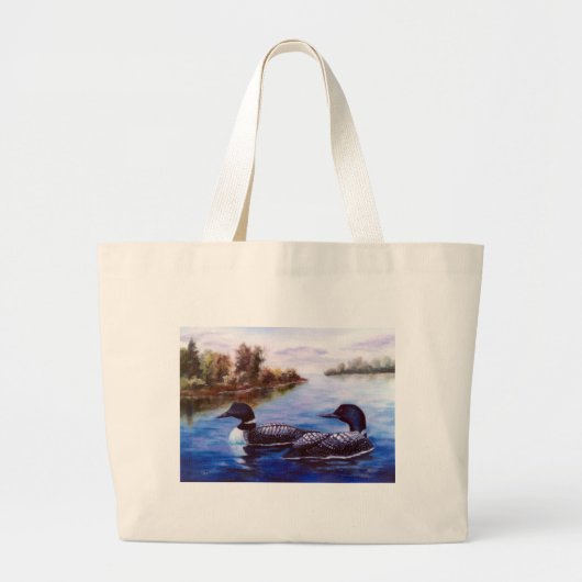 なんと組の水潜り鳥のバッグか ラージトートバッグ (正面)