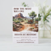 なんと西が一つだったか。カウボーイテーマファースト誕生日 招待状 (スタンド正面)