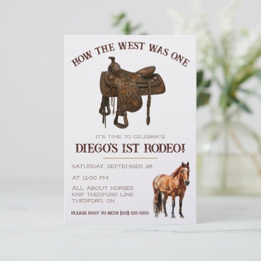 なんと西が一つだったか。カウボーイファーストロデオ誕生日 招待状 (スタンド正面)