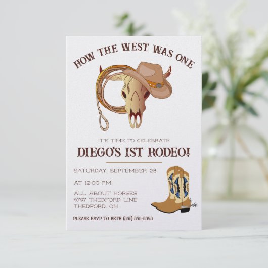 なんと西が一つだったか。カウボーイファーストロデオ誕生日 招待状 (スタンド正面)