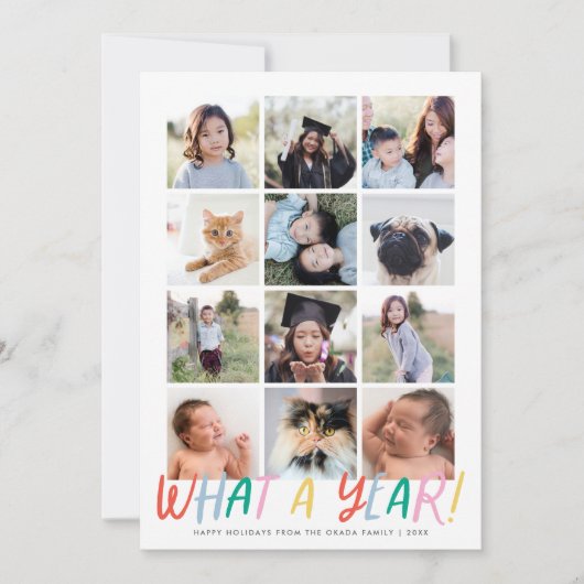 なんと1年だ！おもしろいモダンフェスティバル12枚お正月 シーズンカード (正面)