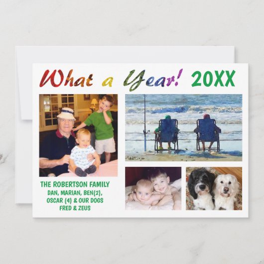 なんと1年だ！ファミリーホリデーカード サンキューカード (正面)