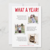 なんと1年だ!家族のニュースレター新年の写真 シーズンカード (正面)