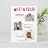 なんと1年だ!家族のニュースレター新年の写真 シーズンカード (スタンド正面)