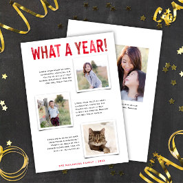 なんと1年だ！家族のニュースレター新年の写真 シーズンカード