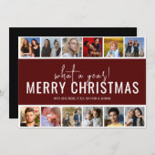 なんと1年だ！12フォトコラージュ |クリスマス・ホリデー シーズンカード (正面/裏面)