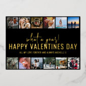 なんと1年だ!12フォトコラージュ |バレンタインデー 箔シーズンカード (正面)