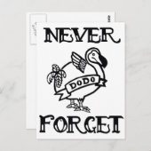 な忘れし – ドード ポストカード (正面/裏面)