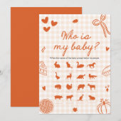 な、落書きかわいいピース～私の赤ちゃんは誰？ゲーム～ 招待状 (正面/裏面)