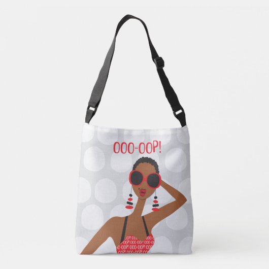 ～にいる女の子たち全員赤と白に クロスボディバッグ (裏面)