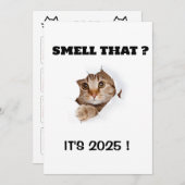 においがする？それは2025年だよ！おもしろい猫の名言 ホリデーカード (正面/裏面)