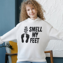 におい私の足ハロウィーンユーモア子供のフード付きスウェットシャツ