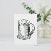 ~におけるギネスの白黒イラストレーション ポストカード (スタンド正面)