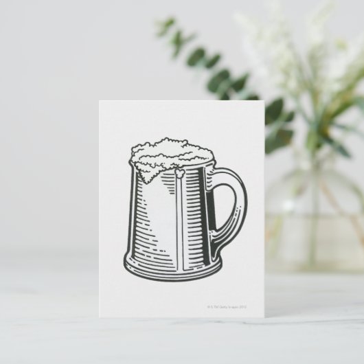 ～におけるギネスの白黒イラストレーション ポストカード (スタンド正面)