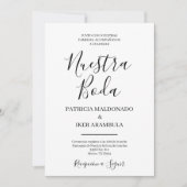 ～におけるミニマル結婚式招待状 スペインの 招待状 (正面)