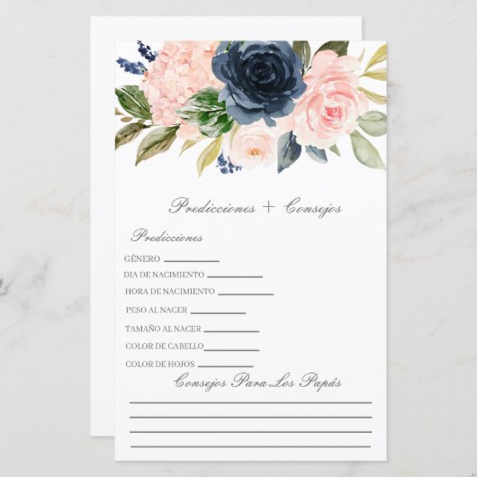 ～における赤ちゃんシャワースペインの予測 (正面/裏面)