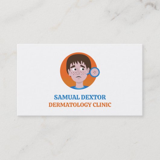 にきびデザイン、皮膚科医、皮膚科クリニック 名刺 (正面)