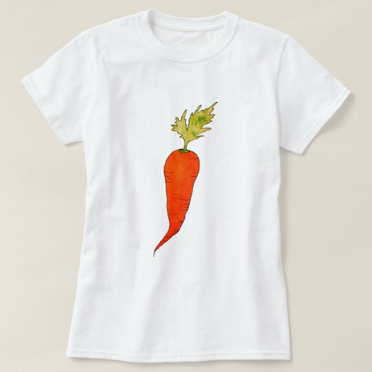 にぎやかな水彩ニンジン Tシャツ (デザイン正面)