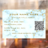 にぎやかなQRコードウィンドウの固定金ゴールド白大理石 ウィンドウサイン (シート2)