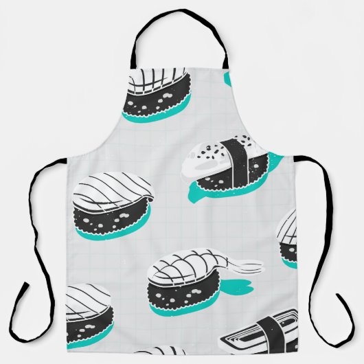 にぎり寿司の継ぎ目のない柄 エプロン (正面)