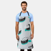 にぎり寿司の継ぎ目のない柄 エプロン (着用した状態)