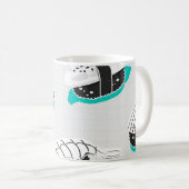 にぎり寿司ネオンヴィンテージ。 コーヒーマグカップ (正面右)