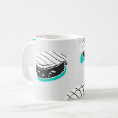 にぎり寿司ネオンヴィンテージ。 コーヒーマグカップ (正面左)
